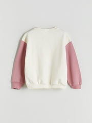 LCW Kids Ecru Crew Neck Minnie Mouse Printed Girls Sweatshirt And Tracksuit Bottoms 2-Pack