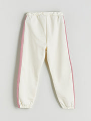 LCW Kids Ecru Crew Neck Minnie Mouse Printed Girls Sweatshirt And Tracksuit Bottoms 2-Pack