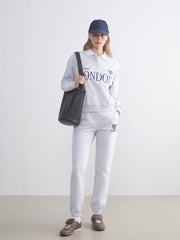 Xside Gray London Embroidered Women Jogger Sweatpants