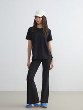 Xside Black Elastic Waist Flared Leg Women Leggings