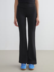 Xside Black Elastic Waist Flared Leg Women Leggings