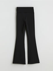 Xside Black Elastic Waist Flared Leg Women Leggings