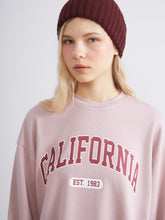 Xside Pink California Printed Oversize Women Sweatshirt Tunic