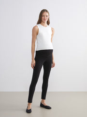 LCW Maternity Black Elastic Waistband And Abdominal Panel Maternity Leggings