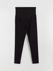 LCW Maternity Black Elastic Waistband And Abdominal Panel Maternity Leggings