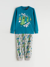 LCW Kids Crew Neck Minecraft Printed Boys Pyjama Set
