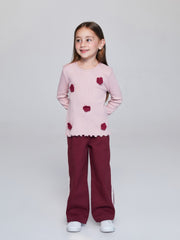 LCW Kids Pink Crew Neck Patterned Girls T-Shirt