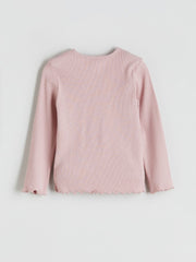 LCW Kids Pink Crew Neck Patterned Girls T-Shirt