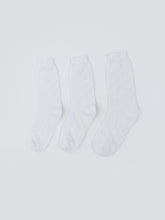 LCW Eco White Patterned Girls Ankle Socks 3-Pack