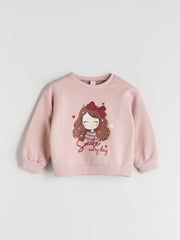 LCW Kids Pink Crew Neck Girls Sweatshirt 2-Pack