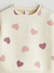 LCW Kids Pink Crew Neck Girls Sweatshirt 2-Pack