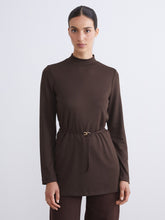 LCW Modest Brown Stand Collar Women Sweatshirt Tunic