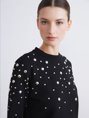 Raşit Bağzibağli X Lc Waikiki Black Stand Collar Metal Applique Women Sweatshirt Tunic