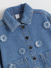 LCW Kids Floral Girls Denim Jacket
