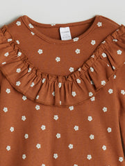 LCW Kids Crew Neck Floral Girls T-Shirt