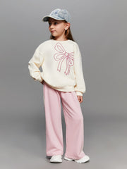 LCW Kids Pink Striped Patterned Girls Tracksuit Bottoms
