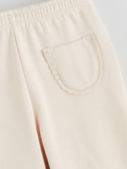 LCW Kids Beige Elastic Waist Basic Girls Tracksuit Bottoms