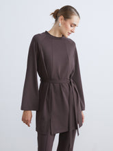 LCW Modest Brown Crew Neck Women Sweatshirt Tunic