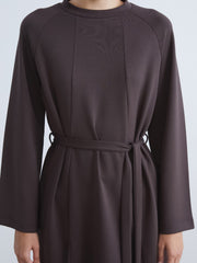 LCW Modest Brown Crew Neck Women Sweatshirt Tunic