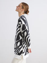 LCW Modest Black Plus Size Crew Neck Patterned Women Sweatshirt Tunic