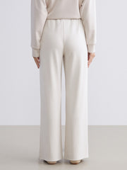 Xside Beige Elastic Waist Wide Leg Women Tracksuit Bottoms