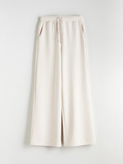 Xside Beige Elastic Waist Wide Leg Women Tracksuit Bottoms