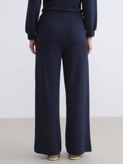 LCW Modest Navy Blue Elastic Waist Embroidered Women Tracksuit Bottoms