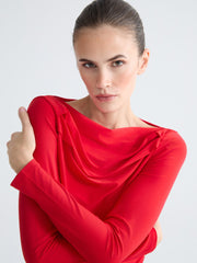 LCW Vision Slash Neck Ruched Blouse