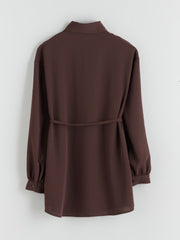 LCW Modest Brown Oversize Women Shirt Tunic