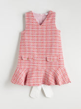 LCW Kids Pink V-Neck Girl Dress And Tights