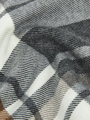 LCW Eco Beige Tassel Detailed Plaid Patterned Men Scarf