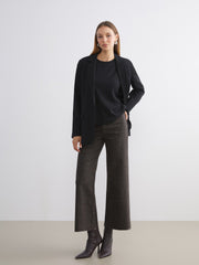 LCW Modest Brown Leopard Print Wideleg Women Jeans