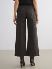 LCW Modest Brown Leopard Print Wideleg Women Jeans