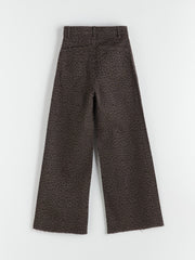 LCW Modest Brown Leopard Print Wideleg Women Jeans