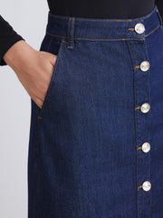 Raşit Bağzibağli X Lc Waikiki Indigo Standard Fit A-Cut Jean Skirt