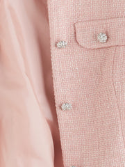 LCW Classic Pink Crew Neck Women Tweed Vest