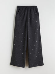 LCW Kids Elastic Waist Rhinestone Embellished Girls Trousers