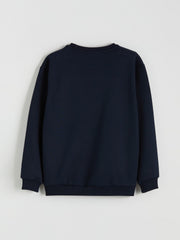 LCW Vision Crew Neck Bear Teddy Printed Boys Thick Sweatshirt