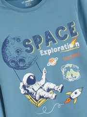 LCW Kids Crew Neck Printed Boys Pyjama Set