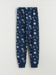 LCW Kids Crew Neck Printed Boys Pyjama Set