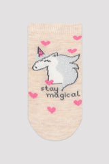 Multi Colour Girls Unilove 2In1 Liner Socks