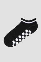 Black Boys Plaid 3In1 Patik Socks