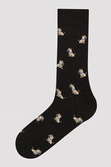 Black Boys Pug 3In1 Socks