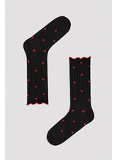 Valentines Black Tiny Desen Socks