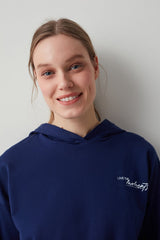 Navy Hooded Lace Sweatshirt