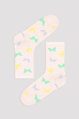 Girls Butterfly 3In1 Socks