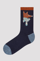 Boys Scarf Animals 3In1 Socks