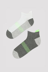 Mix Grey Basic 2In1 Liner Socks