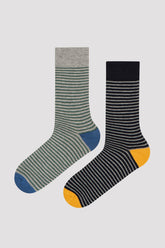 Men Stripe 2In1 Socks