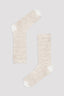 Beige Classical Rib Socket Socks